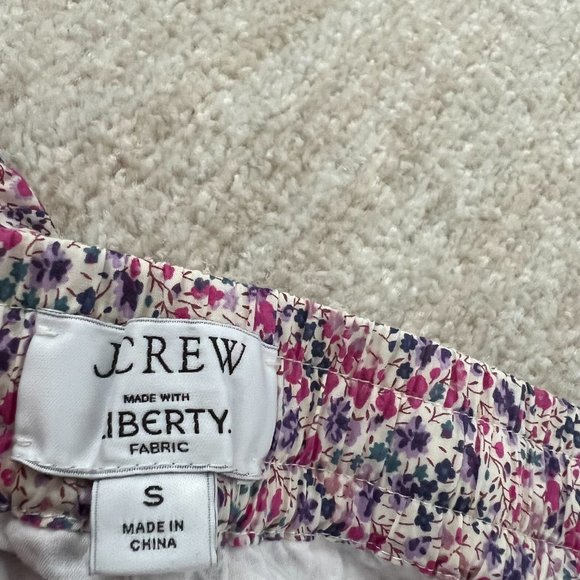 J. Crew Seaside Pull On Shorts Liberty Phoebe Floral S High Rise 100% Cotton - Picture 2 of 8